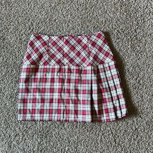 plaid pleated mini skirt